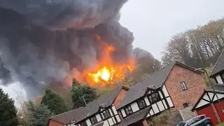 The fire could be seen for miles around