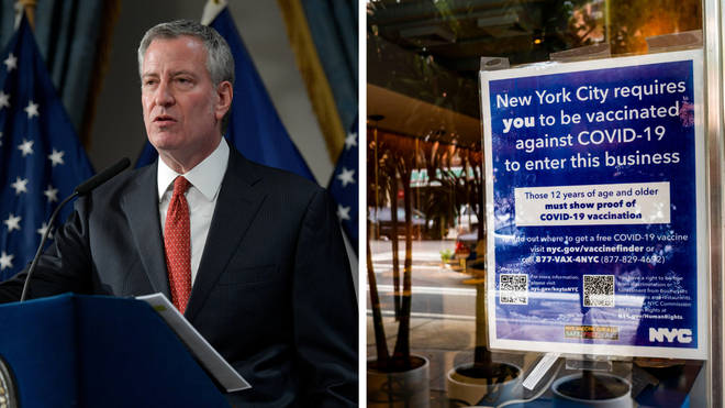 Mayor Bill de Blasio has announced that all employees of private firms must be vaccinated