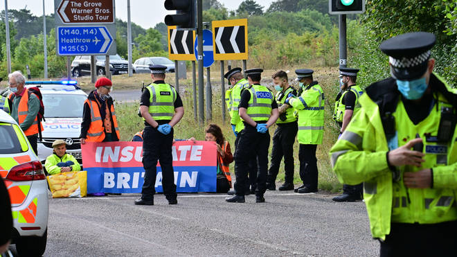 Insulate Britain Climate Activists protesters blocked roads across the uK