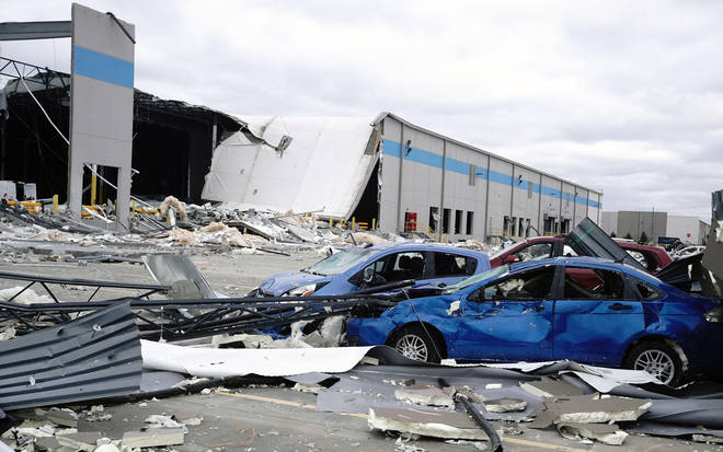 The deadly tornados caused an Amazon warehouse to collapse