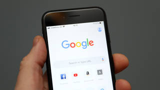 Google search open on smartphone