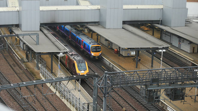 Trains at Leeds station