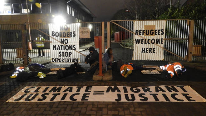 Extinction Rebellion protestors have blocked the entrance to the Scottish Home Office