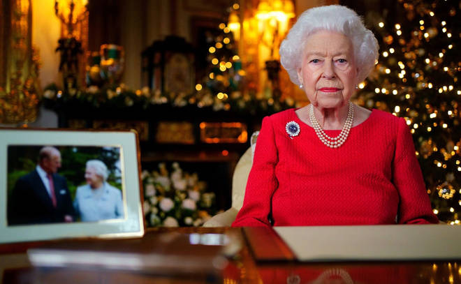 The Queen delivering this year's Christmas Day message