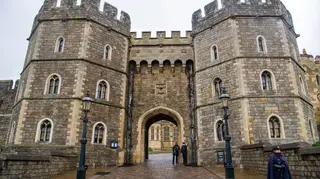 Armed police officers on guard at the Henry VIII Gate at Windsor Castle following an intruder entering the grounds on Christmas Day.