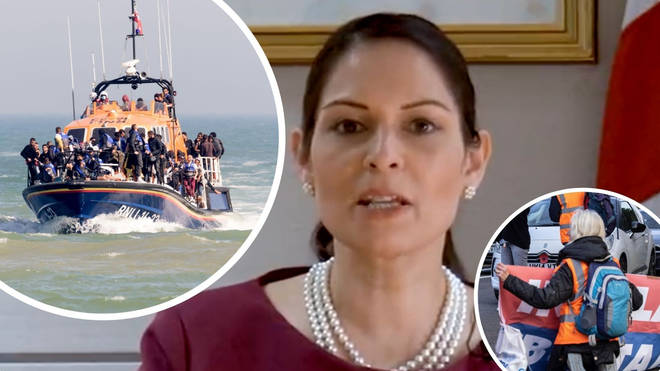 Priti Patel has pledged to crack down on eco protesters and migrant Channel crossings.