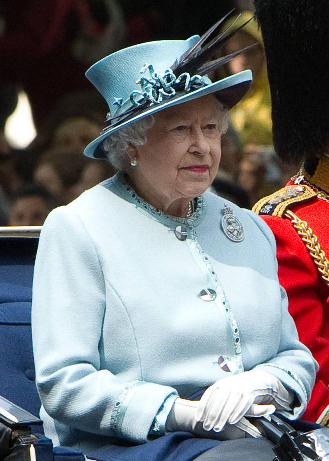 Queen Elizabeth Trooping The Colour to celebrate the Queen's Official birthday