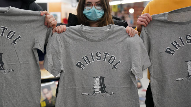 a T-shirt designed by street artist Banksy being sold to support "Colston Four" 