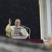 Pope Francis delivers the Angelus noon prayer in St Peter’s Square (Gregorio Borgia/PA)