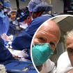 The seven-hour procedure replaced David Bennett's (right) heart with one from a pig