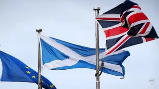 Flags of the European Union, Scotland, and the United Kingdom