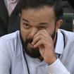 Azeem Rafiq, pictured in tears while giving evidence to the DCMS committee .
