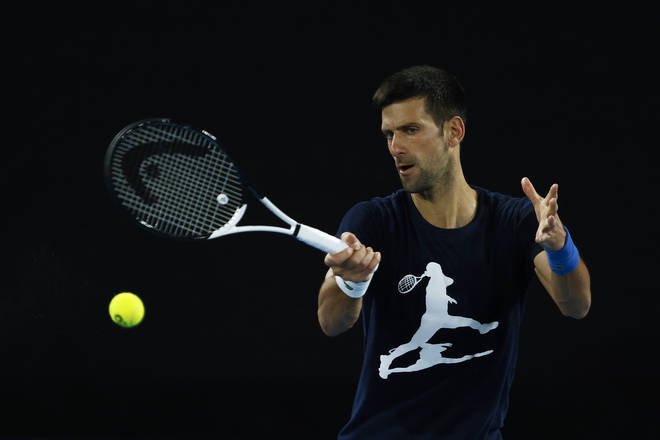Djokovic has been practising for the Australian Open since he was released from detention on Monday