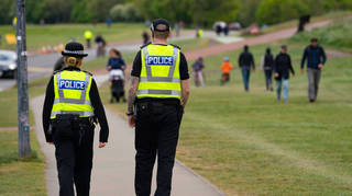 Police enforcing Covid rules in 2021.