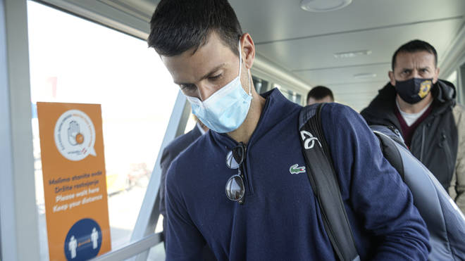 Novak Djokovic after landing in Belgrade, Serbia