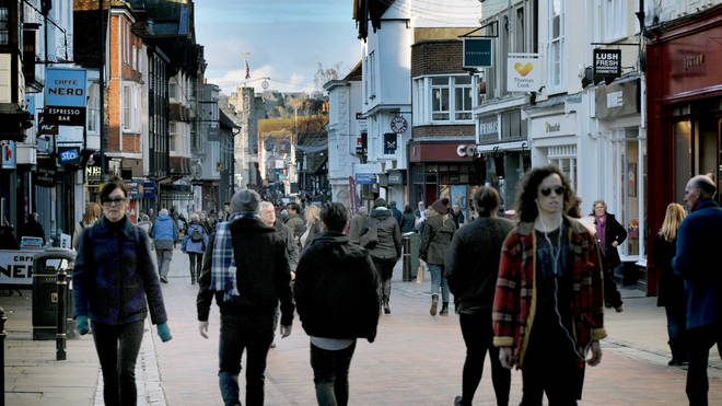 Shoppers in Canterbury, Kent