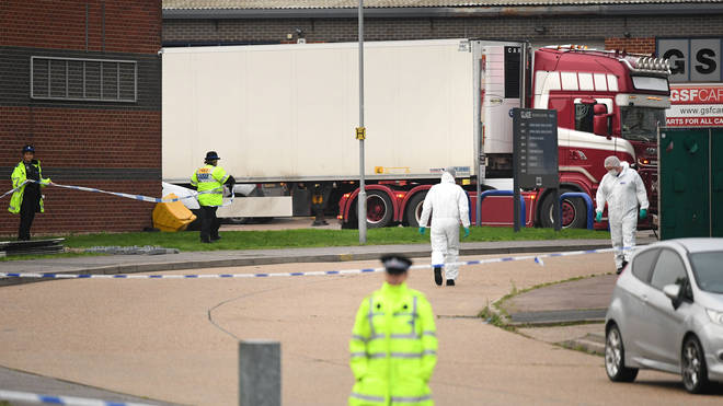 The container lorry where 39 people were found dead (Stefan Rousseau/PA)