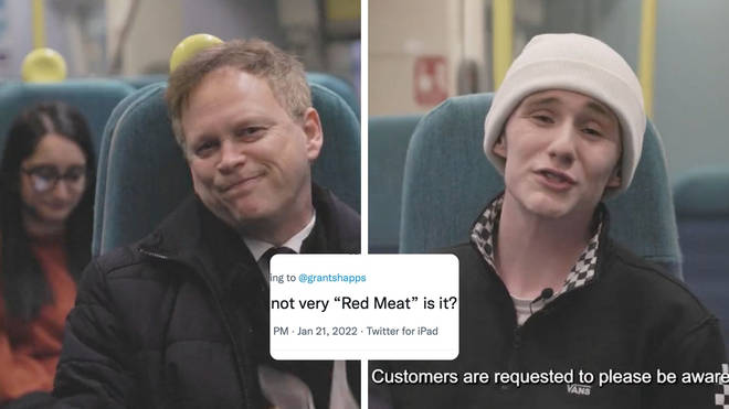 Grant Shapps appeared in a video outlining his bid to get rid of "banal" train announcements