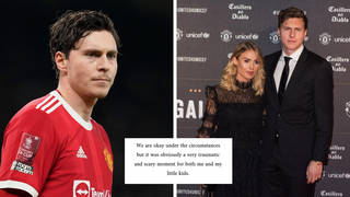 Victor Lindelof will not be involved for Manchester United this weekend as the defender supports his family following a "traumatic" break-in at his home.