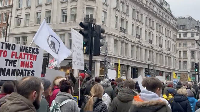 Thousands of people were marching through central London today