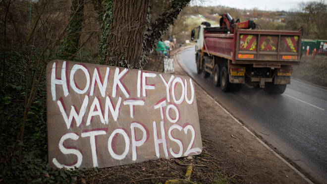 HS2 Protest sign