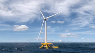 Artist's impression of a floating wind turbine project