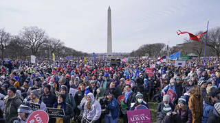 People attend the March for Life rally on the National Mall (Susan Walsh/AP)