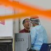 A resident gets tested for coronavirus in Hong Kong (Kin Cheung/AP)