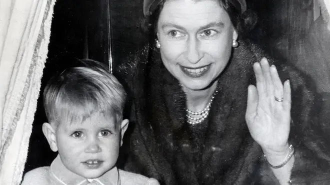 Queen Elizabeth II traveling with Prince Edward