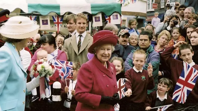 The Queen visits Aylesbury for her Golden Jubilee in 2002