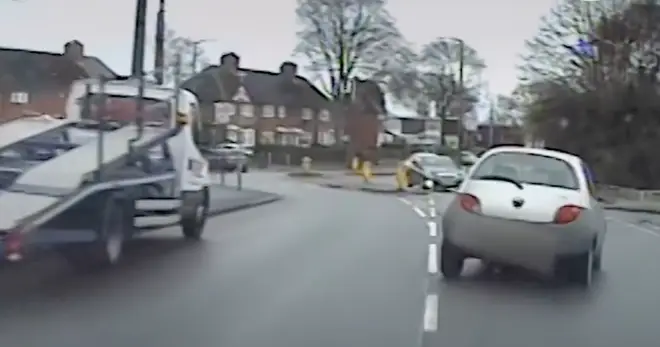 Drunk driver swerves across the road