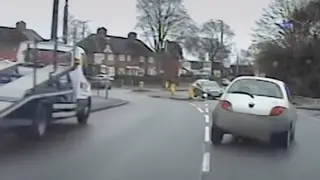 Drunk driver swerves across the road