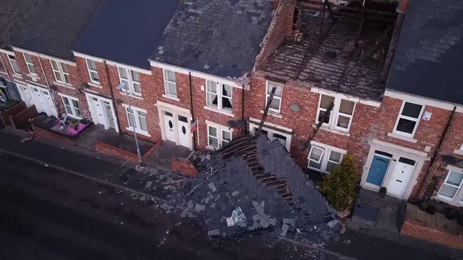 A house in Bensham Gateshead which lost its roof