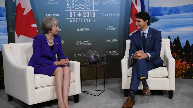 Theresa May with the Canadian Prime Minister