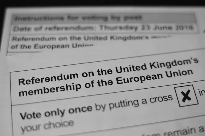Referendum polling card on leaving the European Union
