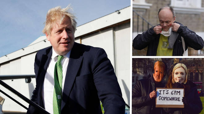 Boris Johnson was allegedly seen heading to his Downing St flat on the night of the 'Abba-themed' party, reports say.