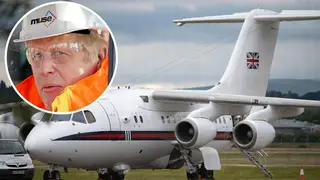 Boris Johnson used a private jet to travel to north-west England on Thursday.