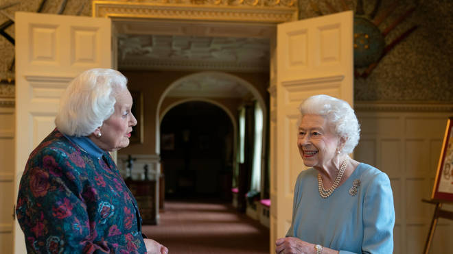 The Queen meets Angela Wood, the women who helped created coronation chicken.