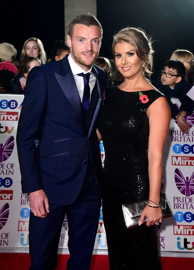 Rebekah Vardy and husband Jamie Vardy, who plays for Leicester City.