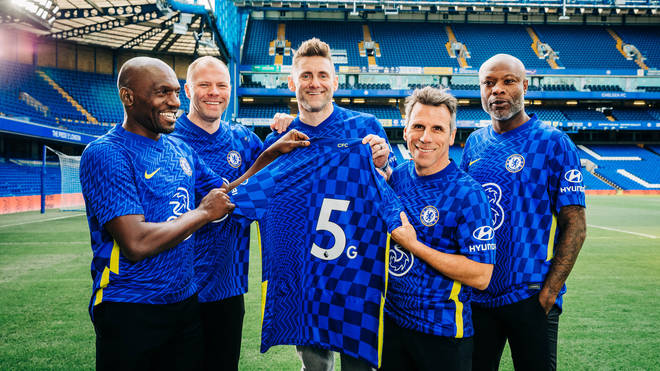 Former Chelsea players Geremi Njitap, Eidur Gudjohnsen, Rob Green, Gianfranco Zola and William Gallas appeared at Stamford Bridge to mark the switch on of Three's 5G network at the ground