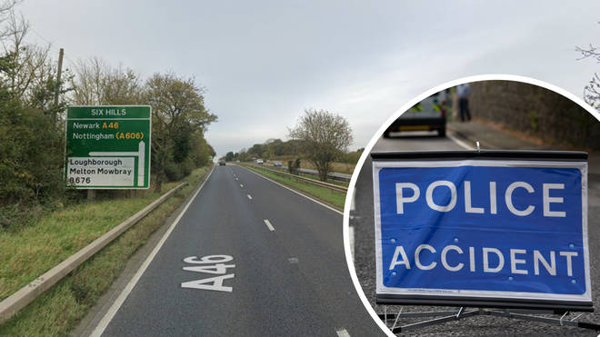 The crash happened on the A46 near the Six Hills junction