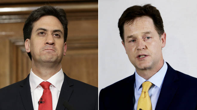 Ed Miliband and Nick Clegg resigned as leaders of the Labour and Liberal Democrat party's after the 2015 general election.