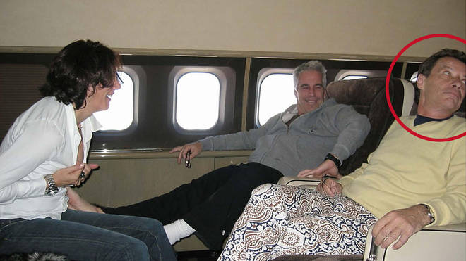 Jean-Luc Brunel (right) pictured with Jeffrey Epstein and Ghislaine Maxwell