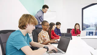 Students in an IT lesson