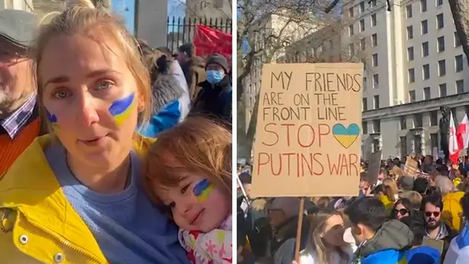Julie joined thousands of protesters to support Ukraine