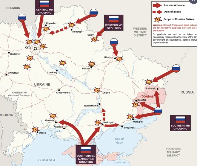 The MoD has said Putin's invasion has largely stalled
