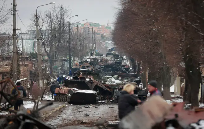 Ukrainian troops ambushed a Russian convoy in Bucha