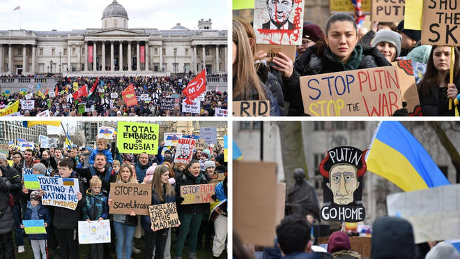 Protests in central London on Sunday
