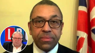 James Cleverly told LBC it was a 'badge of honour' that Putin had lashed out over UK sanctions