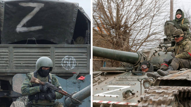 Russian and pro-Moscow forces have been seen using the Z marker